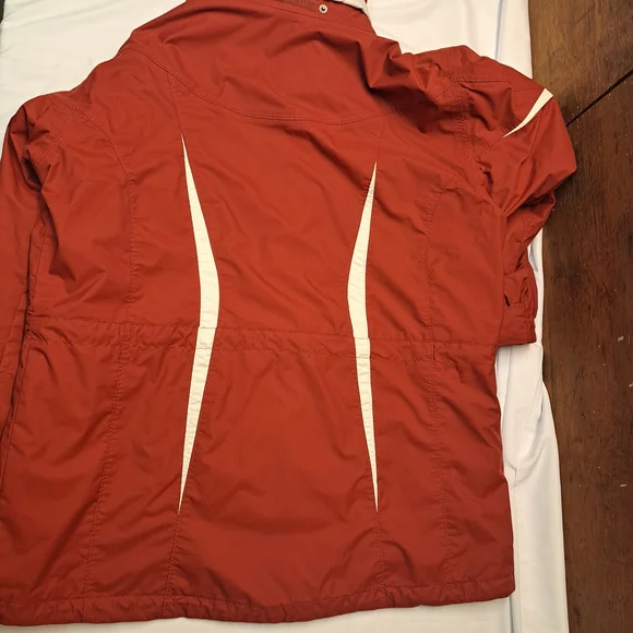Columbia Jacket Red And White WINTER Coat With Hood Women's Size XL - Picture 11 of 13